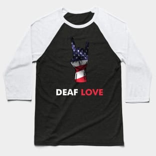 Deaf Love Sign Assign By American Sign Language Baseball T-Shirt